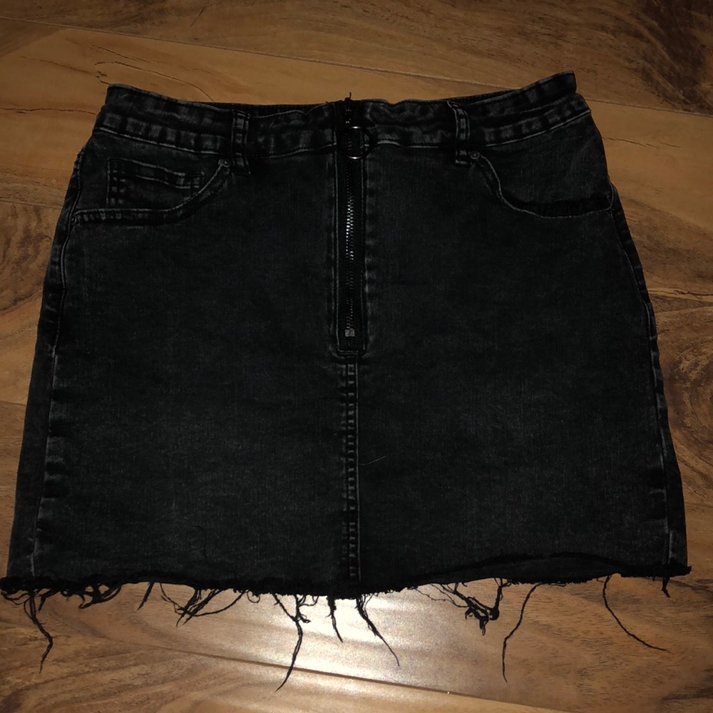 black jean skirt from tillys